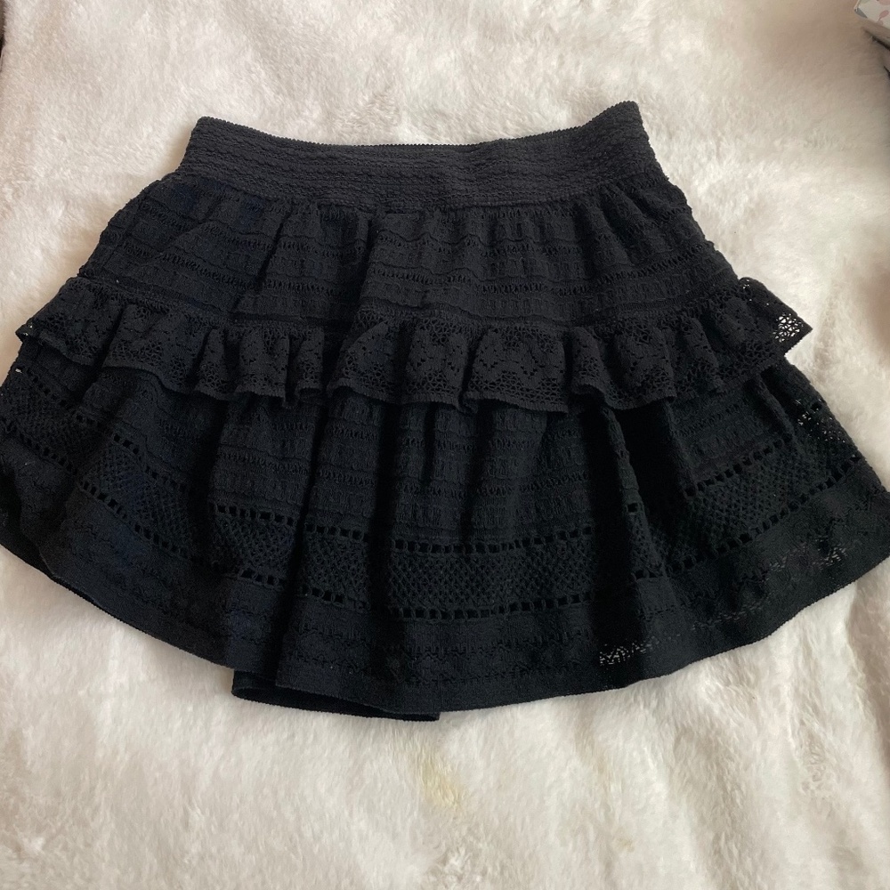 Aerie Black ruffles skirt